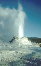 Geyser erupting