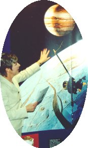 Janet Wood, Solar System Ambassador, with Galileo Display